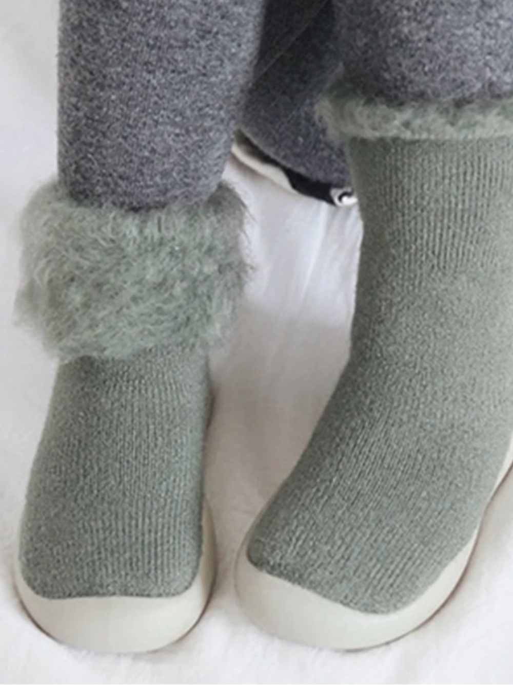 Socks Slipper Unisex Solid Knit Stocking Soft Warm Toddler Shoes